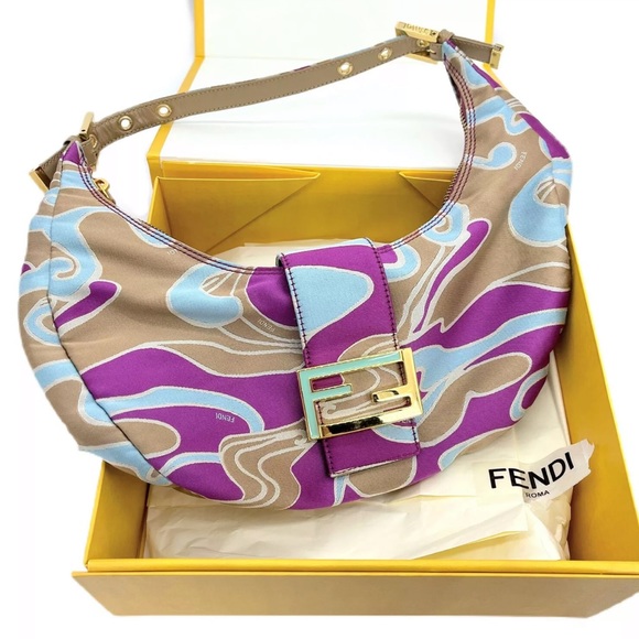 Fendi Authentic Vintage FF Croissant Bag W/ Box